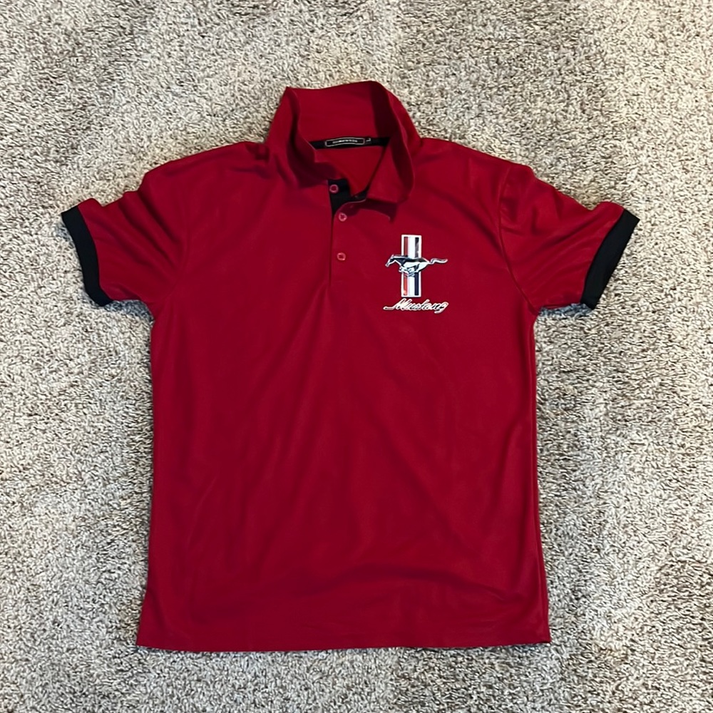 Ford Mustang Polo Shirt Mens Size Large